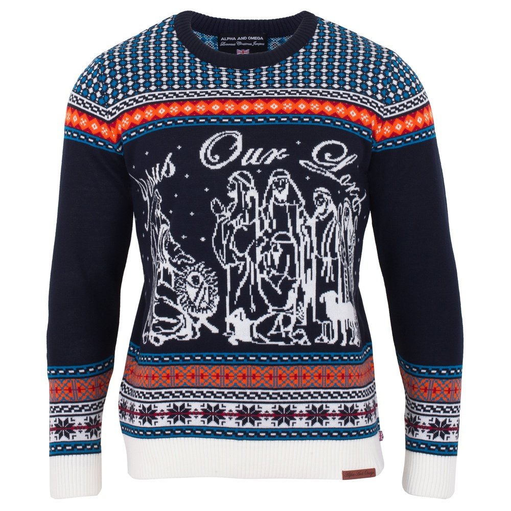 Comfortable jumper with faith-based design