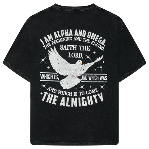 Washed Oversized AO Cutoff Black T-Shirt