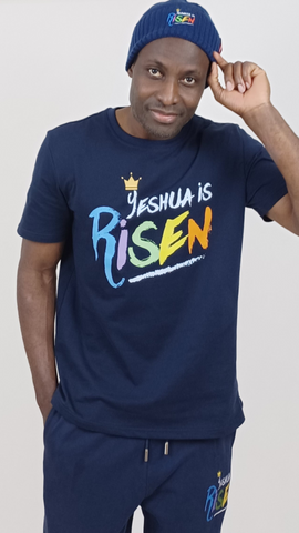 Risen Saviour Yeshua T-Shirt (Navy)