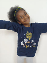 Load image into Gallery viewer, &#39;YESHUA IS KING&#39; KIDS  Embroidered Sweatshirt for boys &amp; girls (9-12Yrs, Navy)
