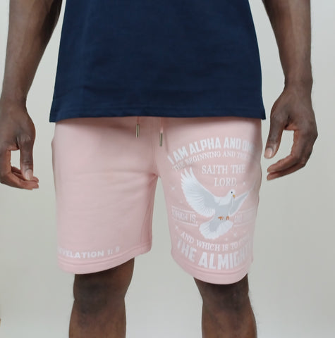 Luxury Alpha and Omega Pink Shorts