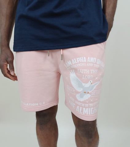 Luxury Alpha and Omega Pink Shorts