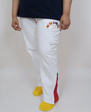 Load image into Gallery viewer, Embroidered White Fashion Track Pants (Ltd Ed. 2024)
