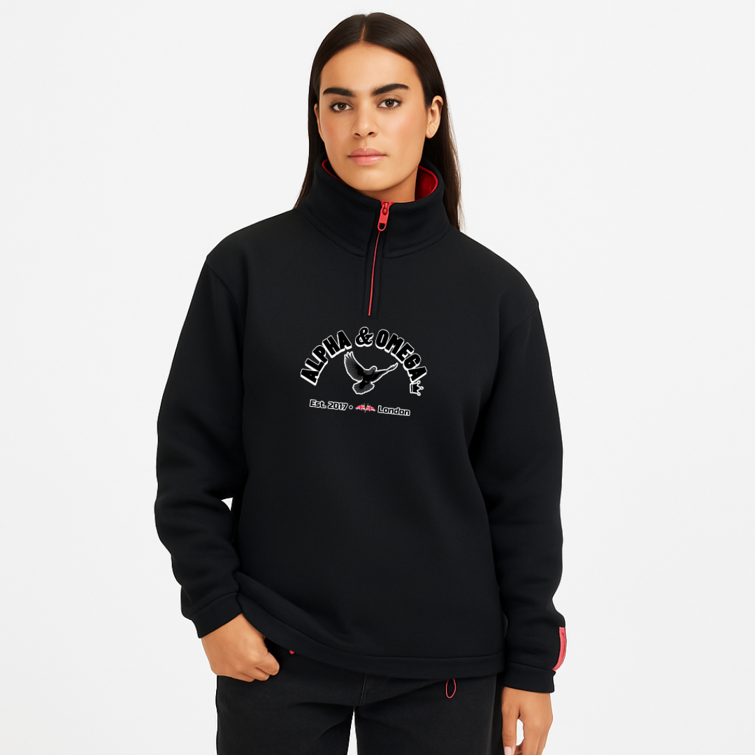 Alpha & Omega Rev. 1:8 Heavyweight Christian Fleece Jacket - Black