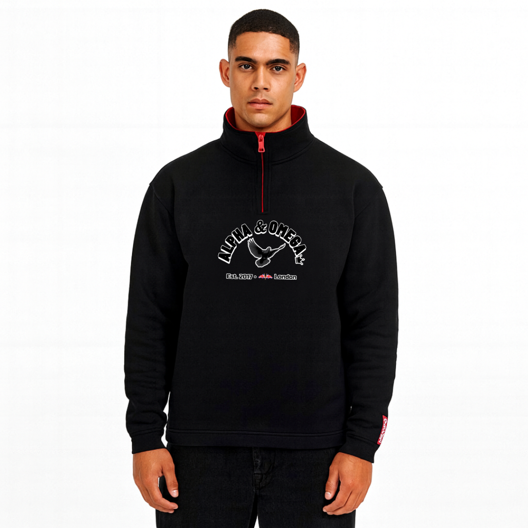 Alpha & Omega Rev. 1:8 Heavyweight Christian Fleece Jacket - Black