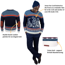 Load image into Gallery viewer, &#39;Jesus Our Lord&#39; Knitted Fairisle Men&#39;s Jumper
