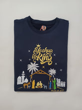 Load image into Gallery viewer, &#39;YESHUA IS KING&#39; Embroidered Navy Sweatshirt - PRE-ORDER
