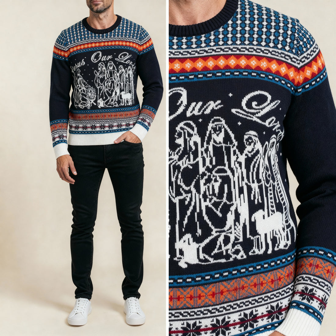 'JESUS OUR LORD' KNIT MEN'S JUMPER (Buy 1 Get 1 Half Price - Limited time only)