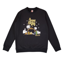 Load image into Gallery viewer, &#39;JESUS IS KING 👑&#39; Embroidered Crew Neck Black Sweatshirt
