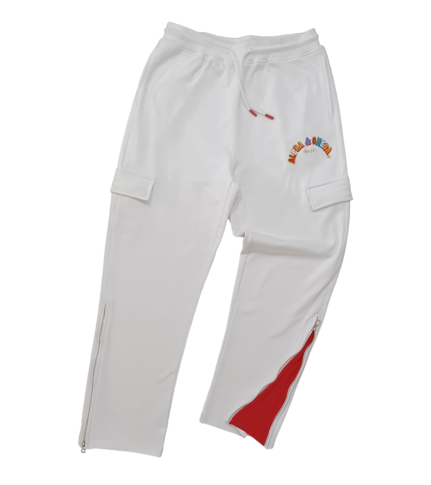 Embroidered White Fashion Track Pants (Ltd Ed. 2024)