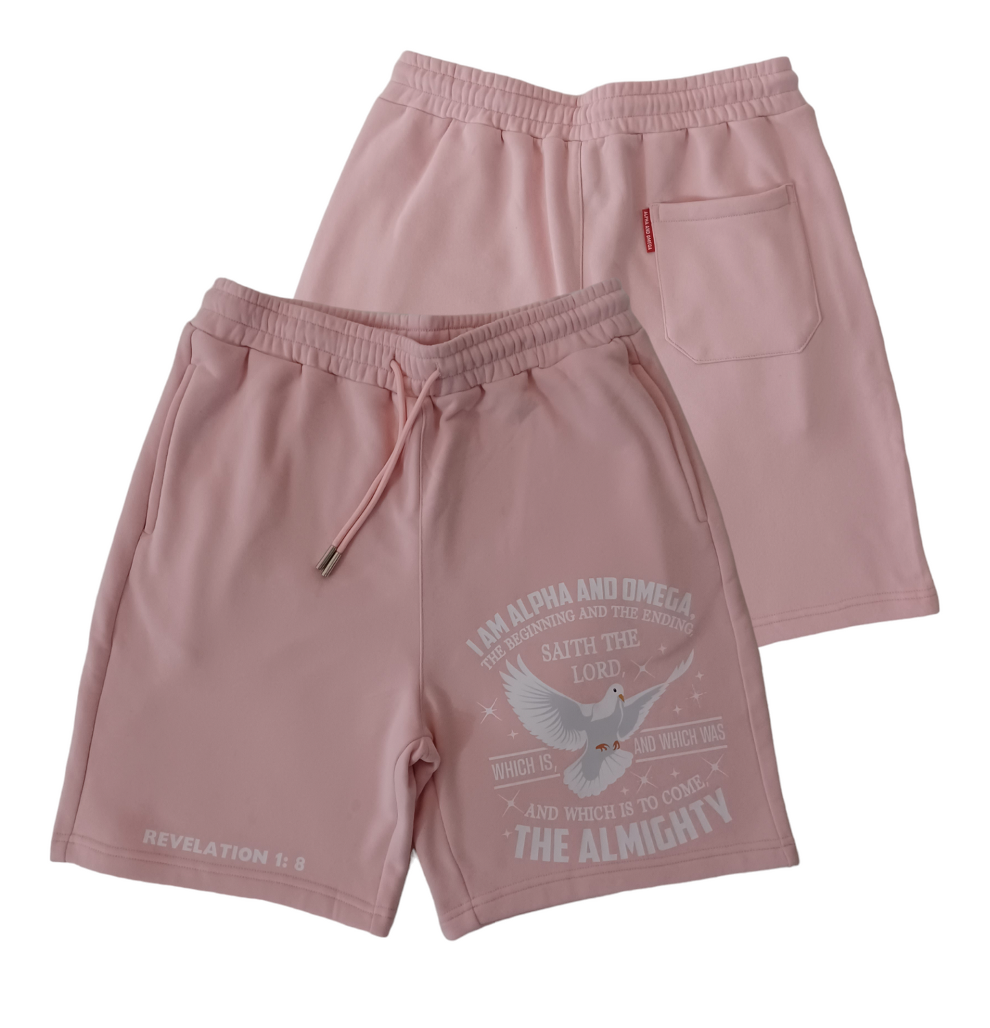 Luxury Alpha and Omega Pink Shorts