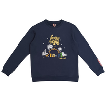 Load image into Gallery viewer, &#39;YESHUA IS KING&#39; Embroidered Navy Sweatshirt - PRE-ORDER
