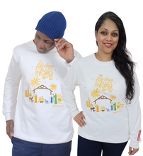 Load image into Gallery viewer, &#39;YESHUA IS KING&#39; Embroidered White Sweatshirt
