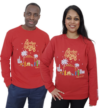 Load image into Gallery viewer, &#39;YESHUA IS KING&#39; Embroidered Red Sweatshirt (PRE-ORDER Open)
