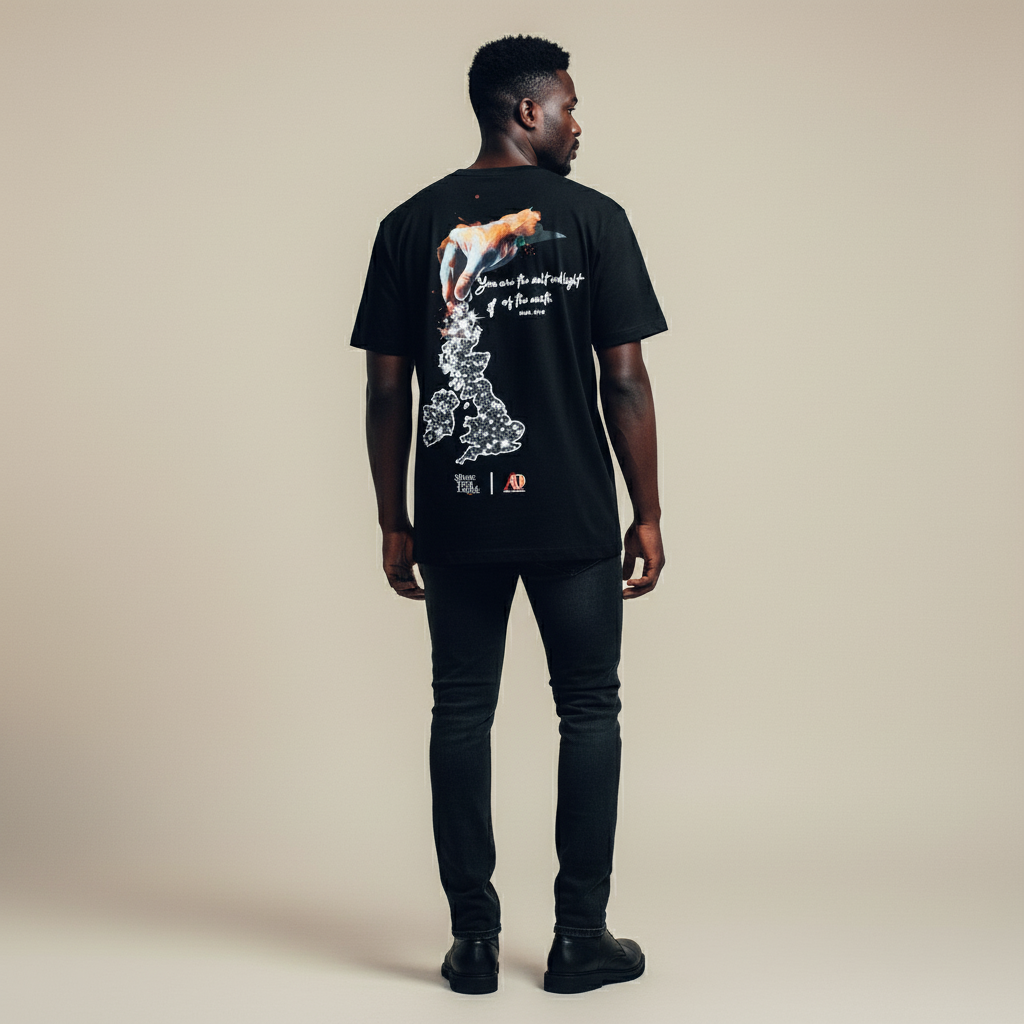 Shine Your Light Cotton Black T-shirt