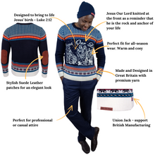 Load image into Gallery viewer, &#39;Jesus Our Lord&#39; Knitted Fairisle Men&#39;s Jumper
