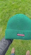 Load and play video in Gallery viewer, Soft Merino Wool Ribbed Beanie (Green)
