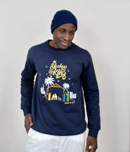 Load image into Gallery viewer, &#39;YESHUA IS KING&#39; Embroidered Navy Sweatshirt - PRE-ORDER
