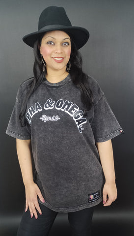 Washed Oversized AO Cutoff Black T-Shirt