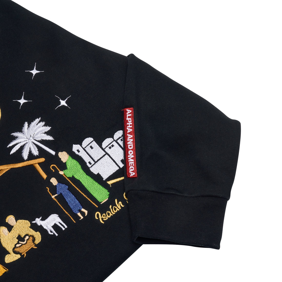 'JESUS IS KING 👑' Embroidered Crew Neck Black Sweatshirt