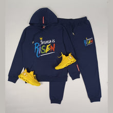 Load image into Gallery viewer, YESUA IS RISEN Embroidered Hoodie + Jogger pants Set (Navy)
