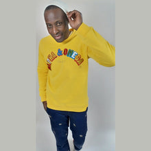 Load image into Gallery viewer, ALPHA AND OMEGA REV. 1. 8, Embroidered Sweatshirt (Yellow)
