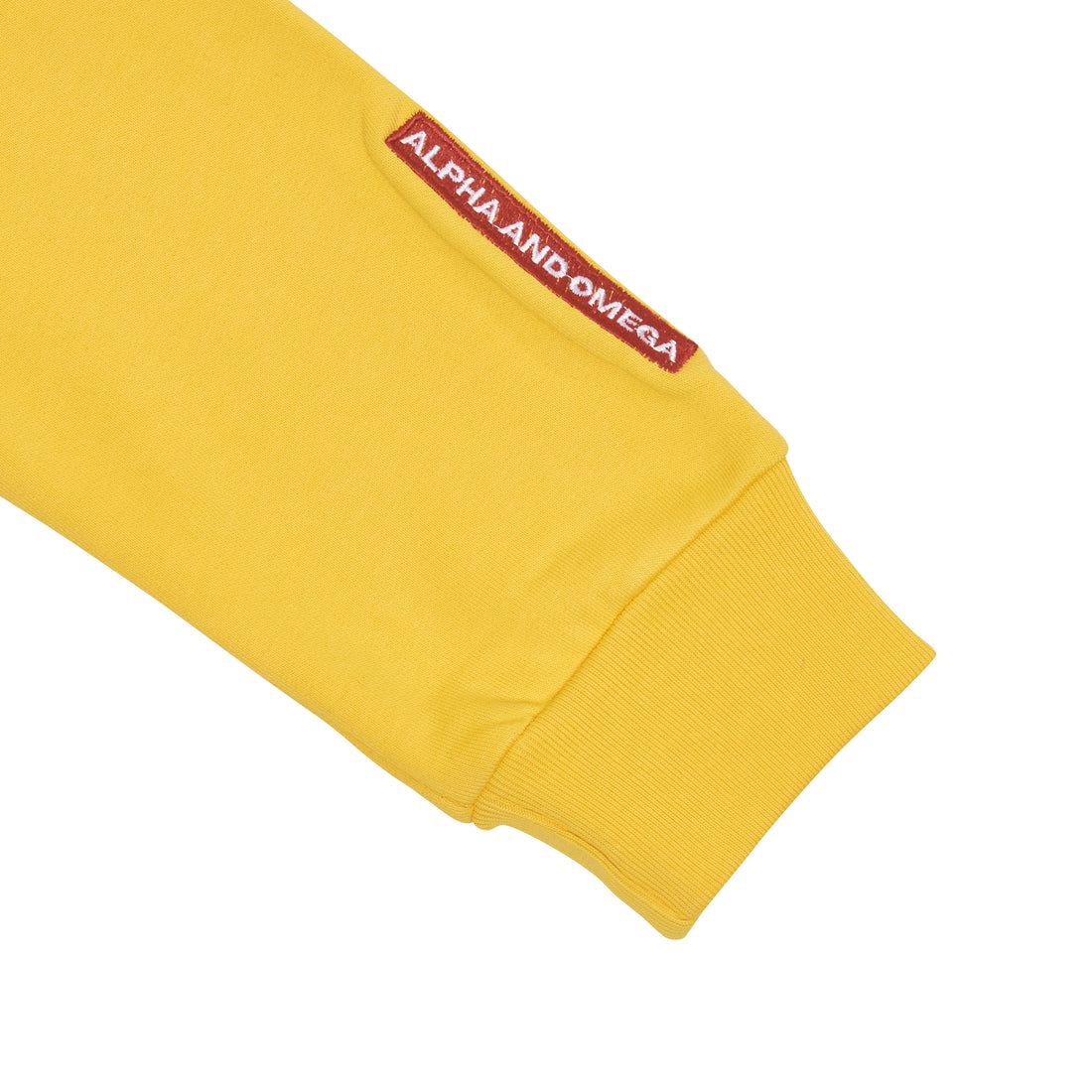 ALPHA AND OMEGA REV. 1. 8, Embroidered Sweatshirt (Yellow)