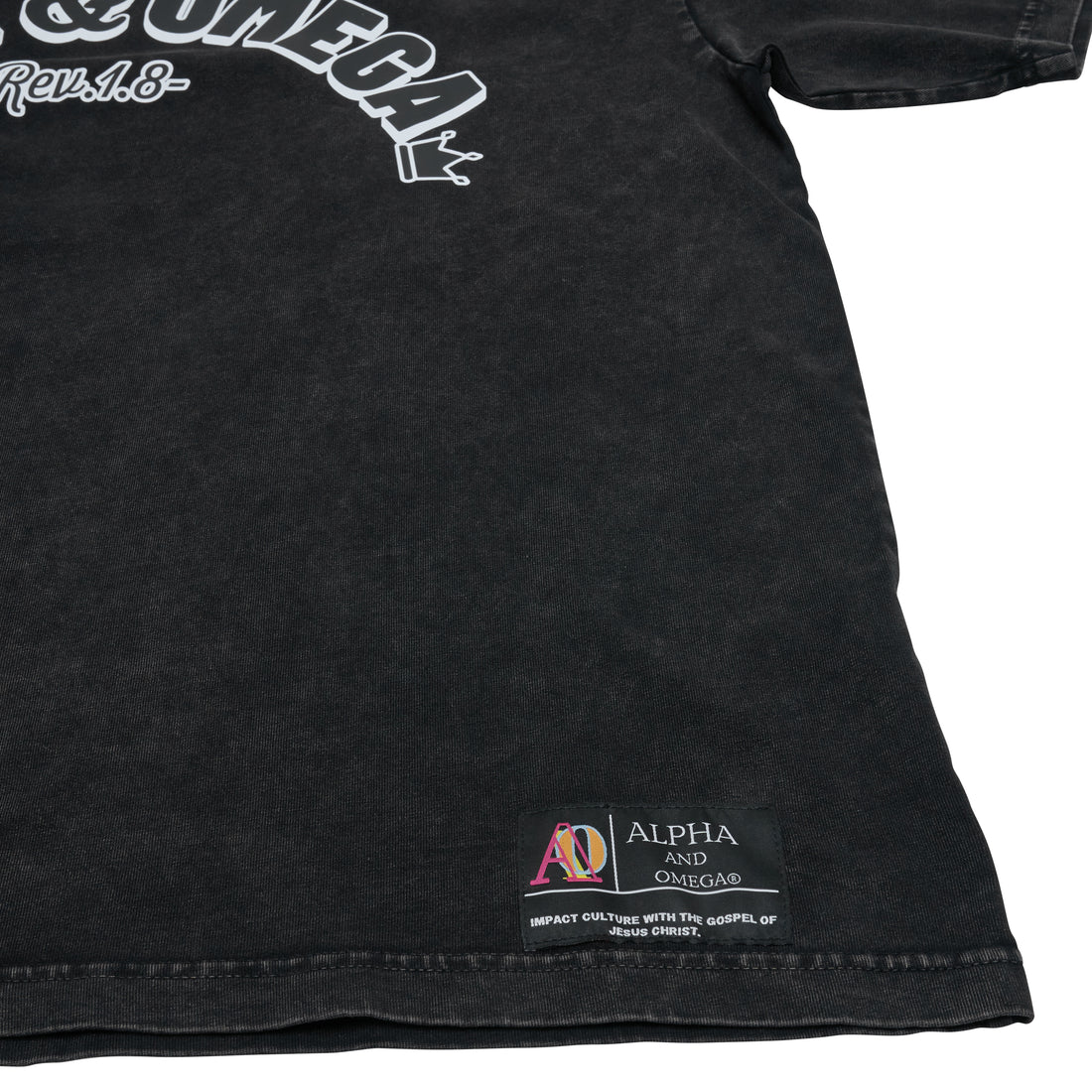 Washed Oversized AO Cutoff Black T-Shirt
