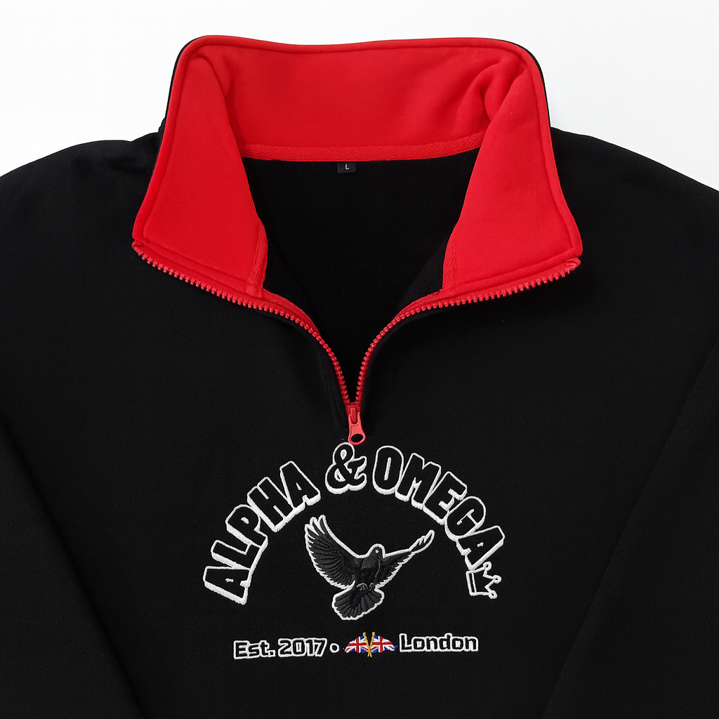 Alpha & Omega Rev. 1:8 Heavyweight Christian Fleece Jacket - Black (JOIN THE WAITLIST)