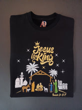 Load image into Gallery viewer, &#39;JESUS IS KING 👑&#39; Embroidered Crew Neck Black Sweatshirt
