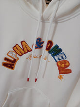 Load image into Gallery viewer, ALPHA AND OMEGA REV. 1. 8, Embroidered Hoodie (White)
