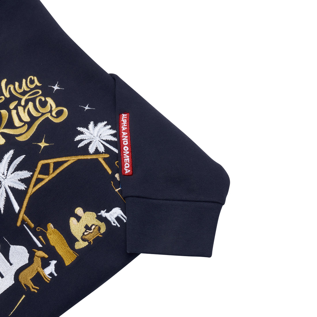 'YESHUA IS KING' Embroidered Navy Sweatshirt