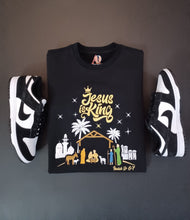 Load image into Gallery viewer, &#39;JESUS IS KING 👑&#39; Embroidered Crew Neck Black Sweatshirt
