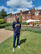 Load image into Gallery viewer, Multicoloured Logo Navy T-shirt - Impact Culture with the Gospel
