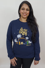 Load image into Gallery viewer, &#39;YESHUA IS KING&#39; Embroidered Navy Sweatshirt
