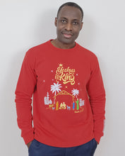 Load image into Gallery viewer, &#39;YESHUA IS KING&#39; Embroidered Red Sweatshirt
