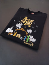 Load image into Gallery viewer, &#39;JESUS IS KING 👑&#39; Embroidered Crew Neck Black Sweatshirt
