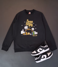 Load image into Gallery viewer, &#39;JESUS IS KING 👑&#39; Embroidered Crew Neck Black Sweatshirt
