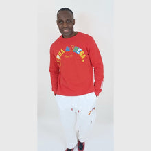 Load image into Gallery viewer, ALPHA AND OMEGA REV. 1. 8, Embroidered Sweatshirt (Red)
