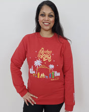 Load image into Gallery viewer, &#39;YESHUA IS KING&#39; Embroidered Red Sweatshirt
