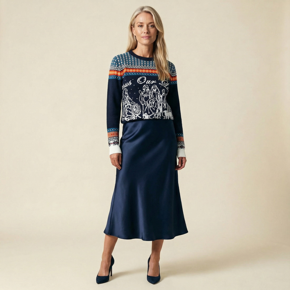 'JESUS OUR LORD' Knitted Women's Christmas Jumper